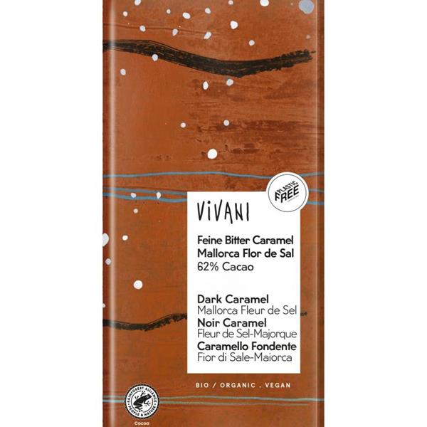 Chocolate Vivani eco concrujiente de caramelo y sal de mallorca 62%